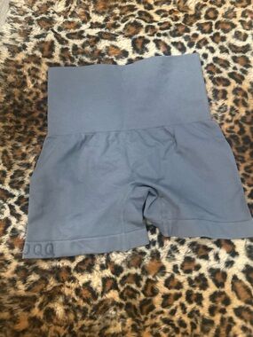 High Waist Seamless Compression Bike Shorts - Steel Gray